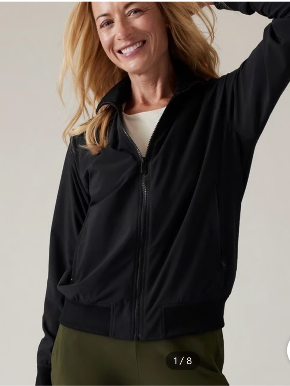 Athleta Black Bomber Jacket Small Medium